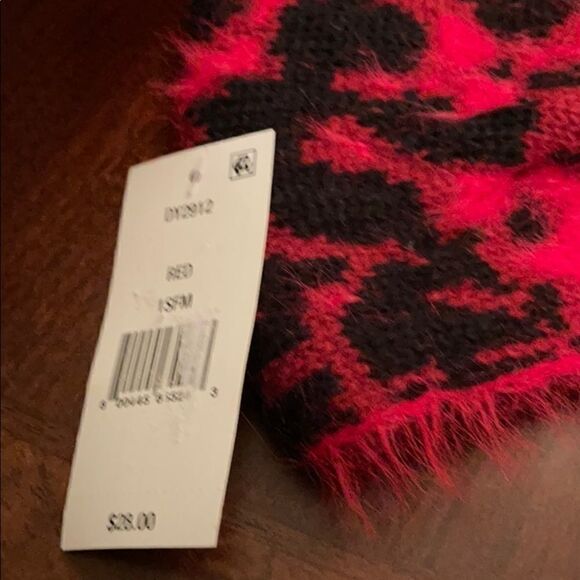 NWT DKNY earwarmer headband red black animal print - Picture 3 of 4